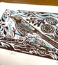 Jay hand printed linocut print - Image 3