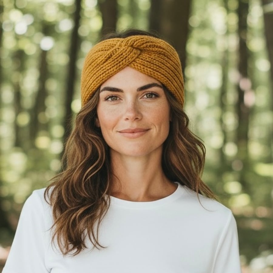 Superwash Wool Brioche headband 