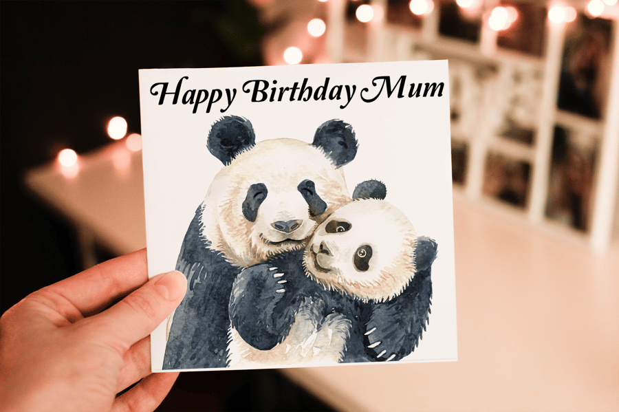 Mum Birthday Card, Panda Birthday Card, Card for Mum, Birthday Card