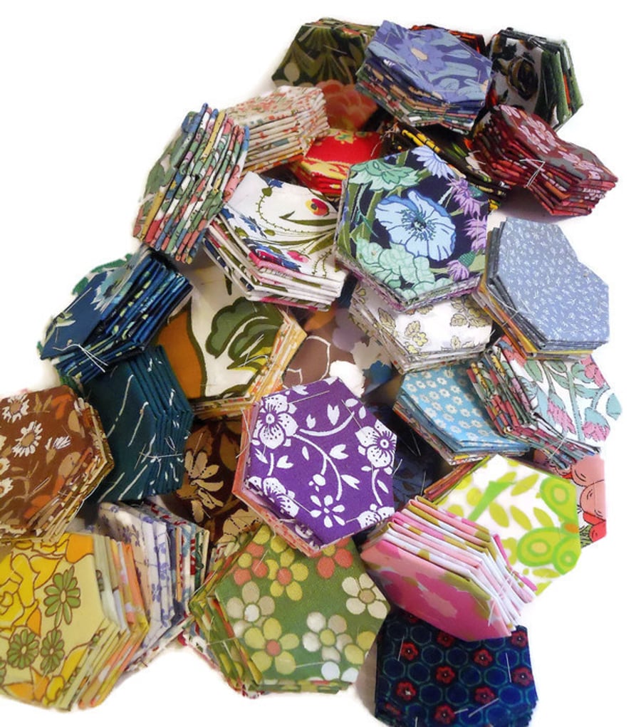 Hexie  Hexagon Patchwork pack - 60 PIECES, enough for CUSHION 