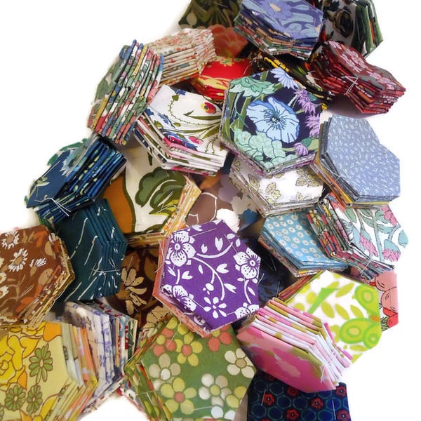 Hexie  Hexagon Patchwork pack - 60 PIECES, enough for CUSHION 