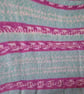 Hand Knitted Baby Blanket Pink Blue Cream Fair Isle Pram Blanket Gift - Image 7