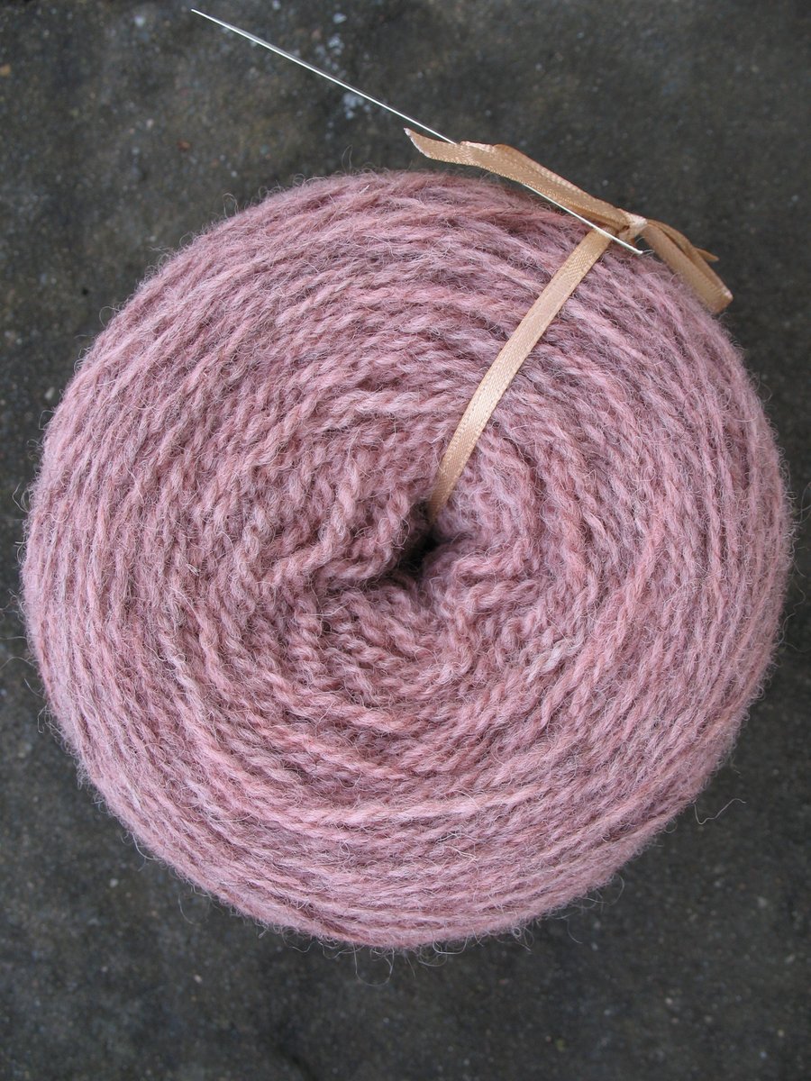 Hand-dyed Pure Jacob & Alpaca Double Knitting (Sport) Wool Rose 100g