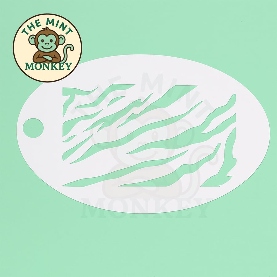 Tiger Print - Face Paint Stencil - Kids Party - Reusable - cake decorating - ani