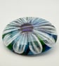 Blue Fused Glass Flower Brooch - Image 6