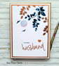 Husband Birthday Card - leaves, branches, heart, copper, navy, birthday message - Image 2