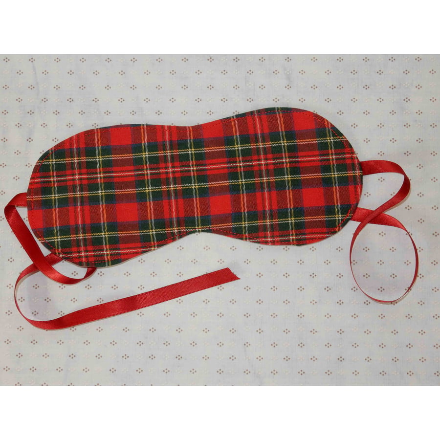 Eye mask or sleep mask tartan