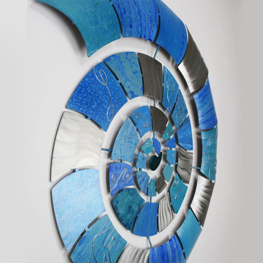 Coastal Ammonite Metal Wall Sculpture – 70cm