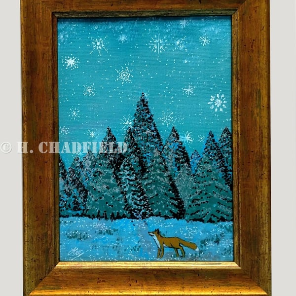 Snowflakes - original framed painting
