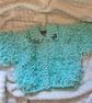 Chunky mint green loopy girls cardigan 