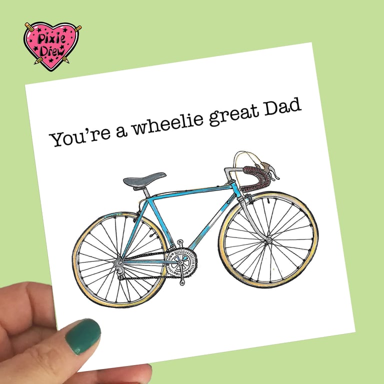 Fathers day card, really great dad card for a cyclist