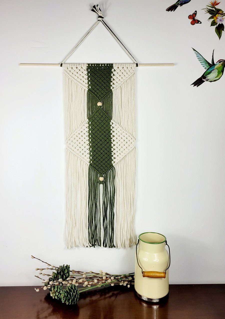 Macrame Wall hanging, two-tone natural wall art, Bohemian wall decor