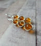 sterling silver amber earrings,  genuine amber drop earrings - Image 6