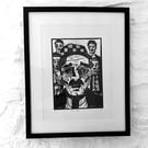 Cefn Boyos - Welsh Lino Print
