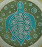 TMP002 - Turtle Moon Mandala - Olive Green - Turquoise - Silver - Image 3