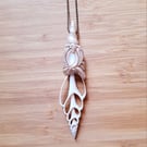 Seashell Slice with Mother of Pearl and Polymer Clay Amulet Pendant