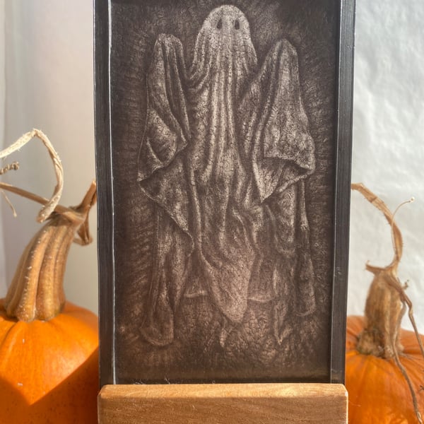 Ghost glass ornament and tea light holder 