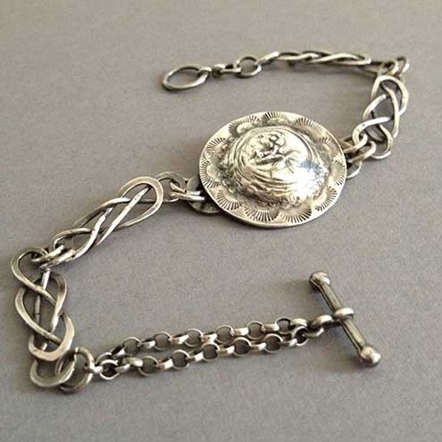 Silver Celtic link bracelet no1