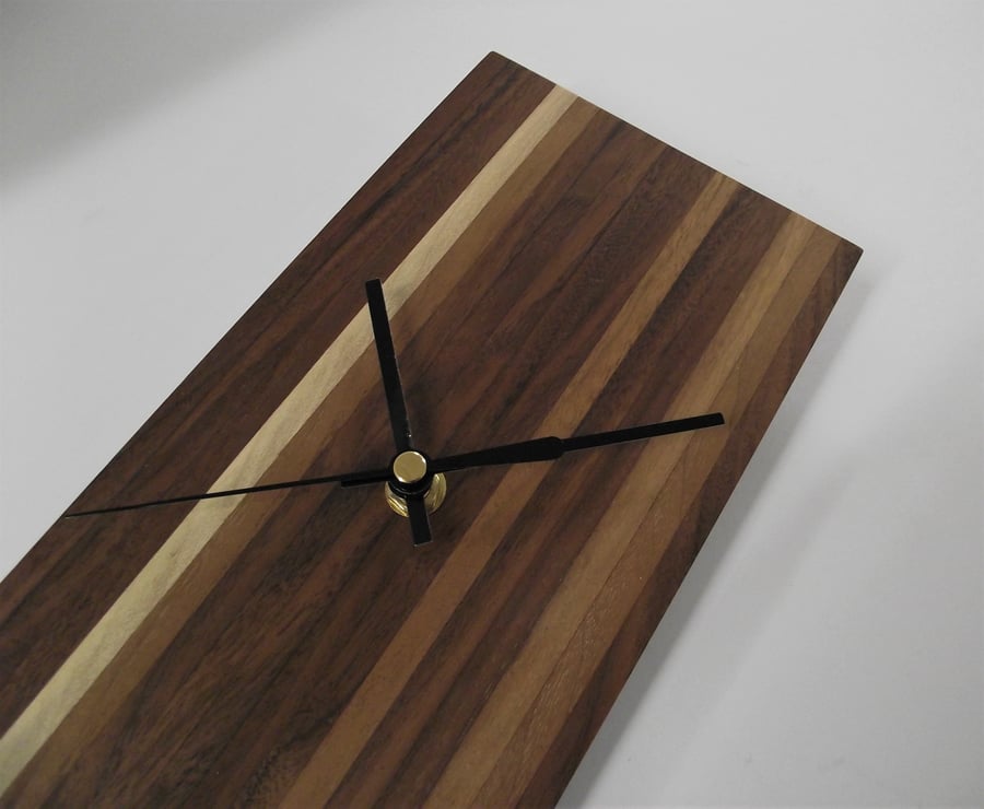 Walnut and Holly wall clock