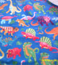 Colourful Dinosaurs on Blue Childs Apron - Image 2