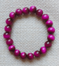 Ladies Amethyst Elastic Bead Bracelet