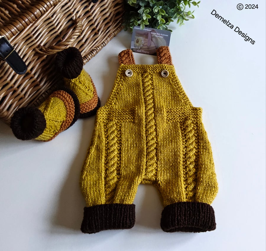 Baby Boy's  Rompers & Booties Hand Knitted Gift Set 3 - 6 months size