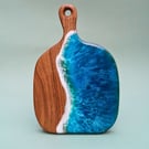 Personalized Walnut Wood & Ocean Resin Charcuterie Board  Custom Laser Engraved