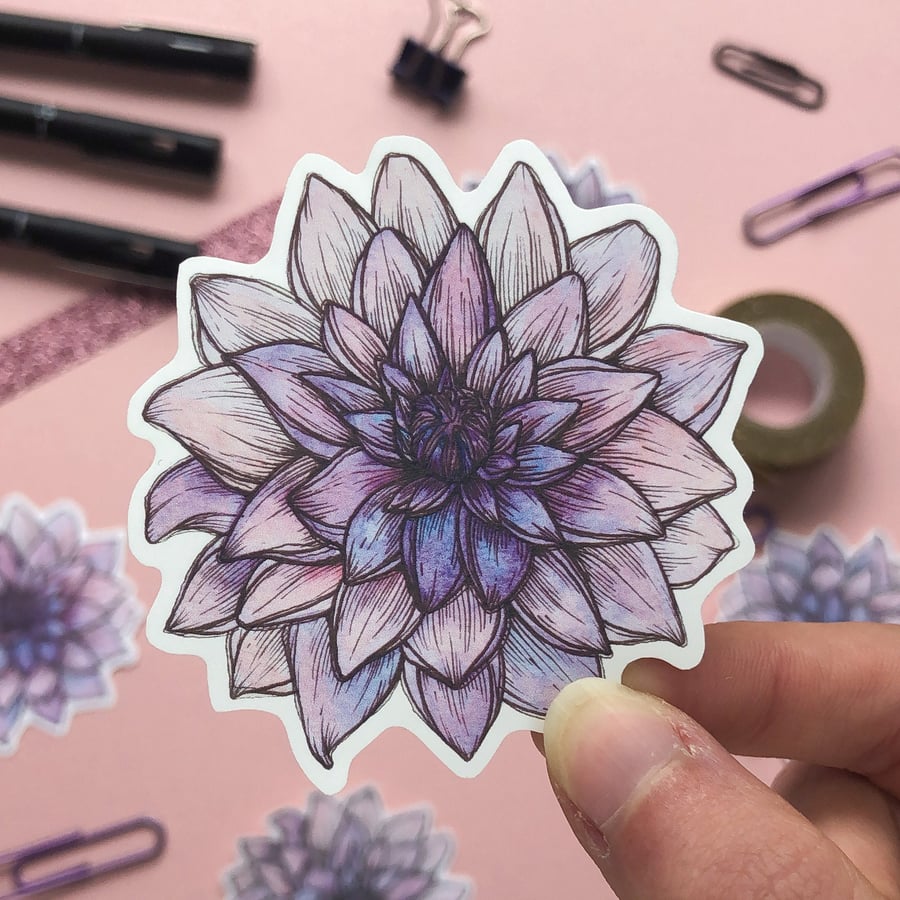 Dahlia Sticker - Eco Friendly 