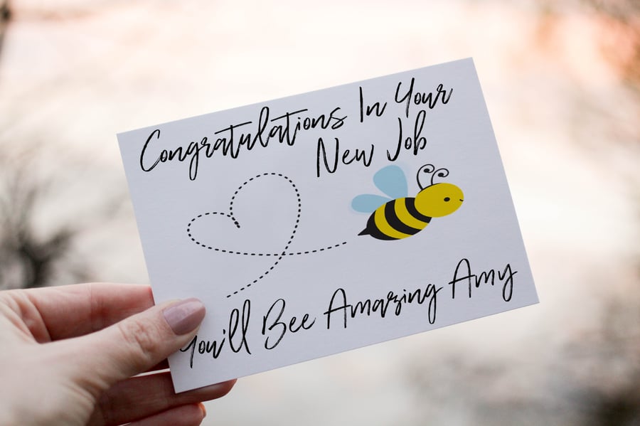 Congratulation In Your New Job Card, Personalised Card for New Job