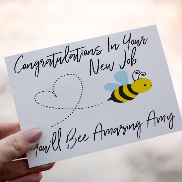 Congratulation In Your New Job Card, Personalised Card for New Job