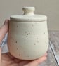 Perfectly Imperfect- Ceramic lidded pot with satin cream speckled glaze