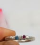 Hand Forged Molten Sterling Silver Ring – Apatite & Ruby - Image 8