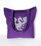 Purple Tote Bag, dragon - Image 2