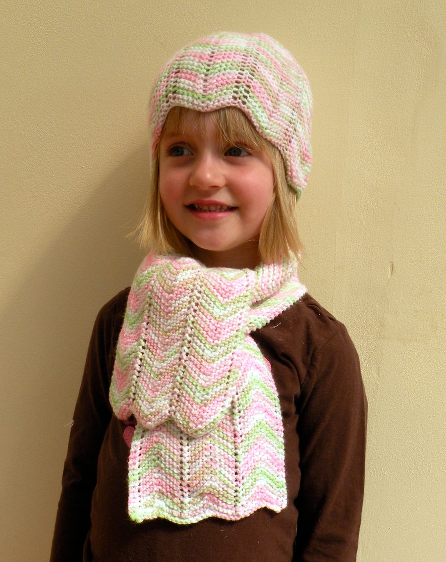 Handmade Knitted Hat & Scarf Set