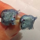 Elephant resin earrings, elephant stud earrings 