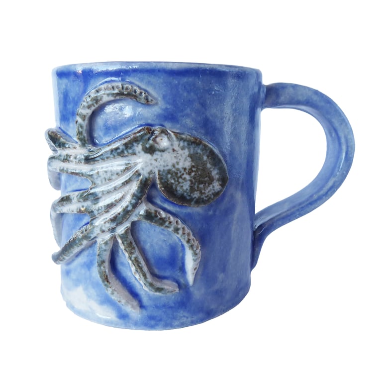 Octopus Mug - Hand Built Stoneware Pottery