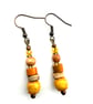 Yellow Orange Brown Boho Style Handmade Earrings - Image 3