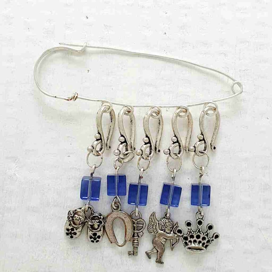 Crochet or knitting stitch markers - sets of 5