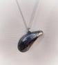 Sterling silver blue mussel shell pendant - Image 3