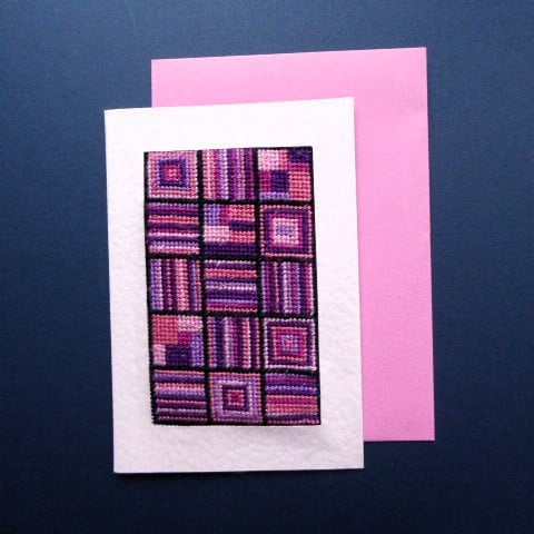 Individually Hand Crafted Embroidered Tapestry Blank Card