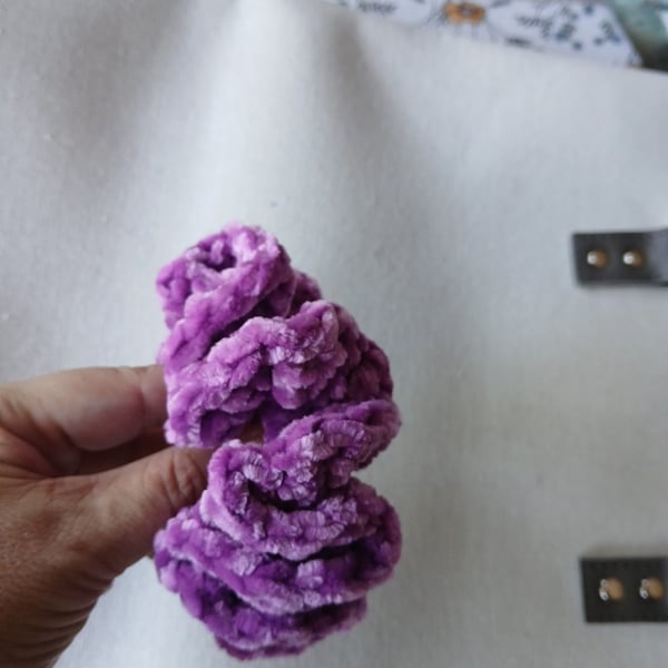 Halloween Inspired, Handmade Chenille Hair Scrunchie