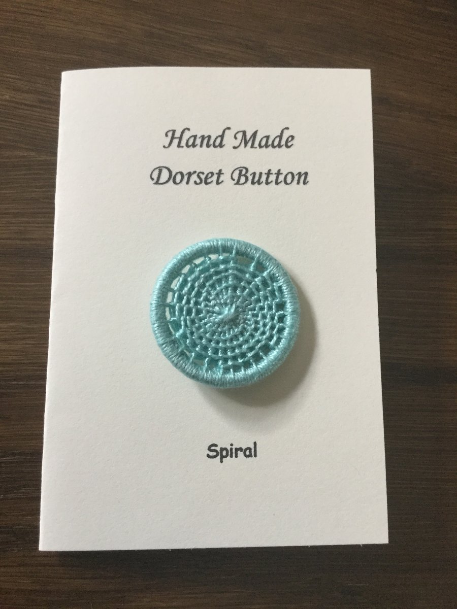 Hand Made Dorset Crosswheel Button, Spiral Pattern, Pale Jade, 32mm