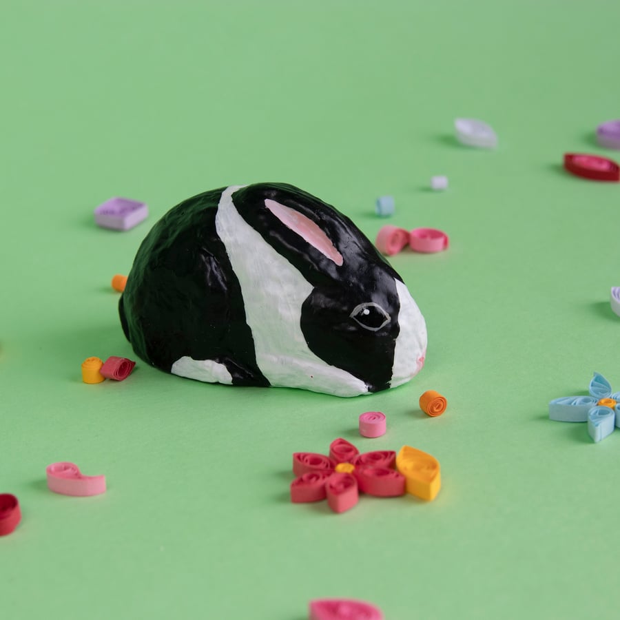Cute Black and White Dutch Easter Bunny