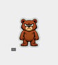 Funny Novelty Vinyl Sticker - Grumpy Brown Bear