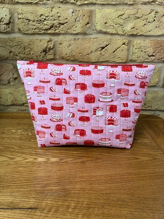 Cakes With Candles Quilted Fabric Wash Bag