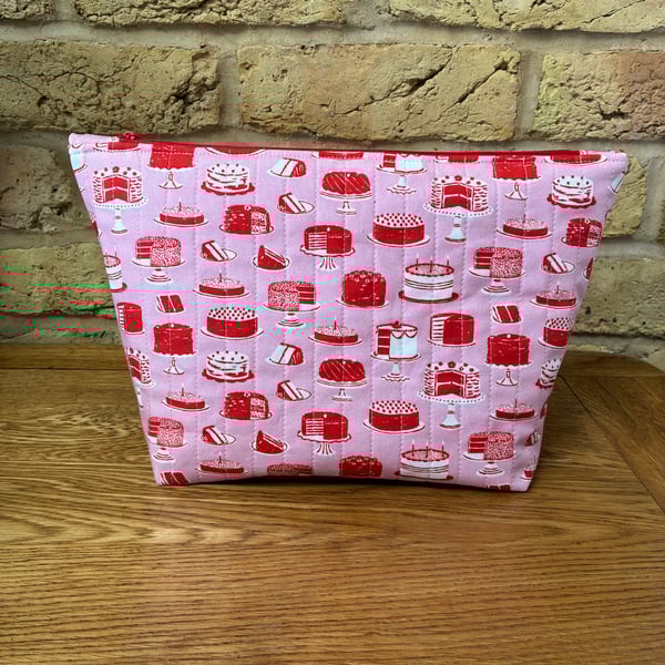 Cakes With Candles Quilted Fabric Wash Bag