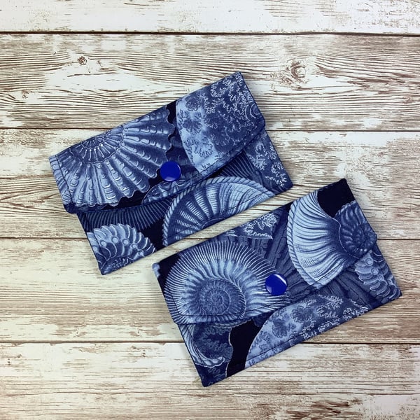 Ammonite fossils Card Case, Travel pass holder, Purse