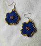 Handmade blue flower earrings  - Image 1