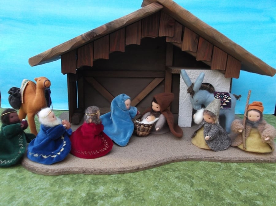 Waldorf inspired nativity set, large