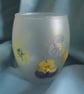 Tealight Candle Holder with Pansies